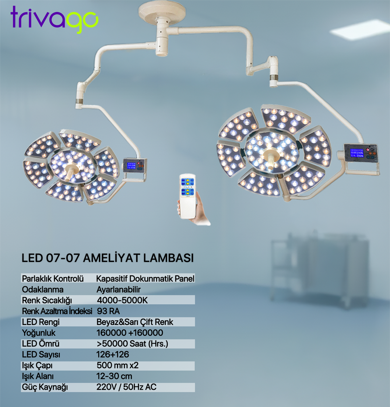    Çift Başlıklı Ameliyat Lambası