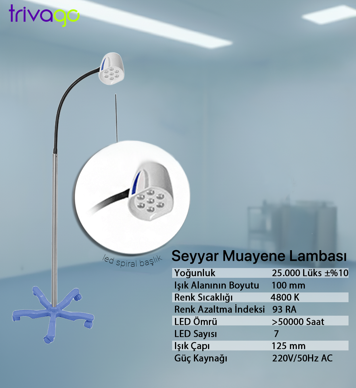  Seyyar Ledli Muayene Lambası