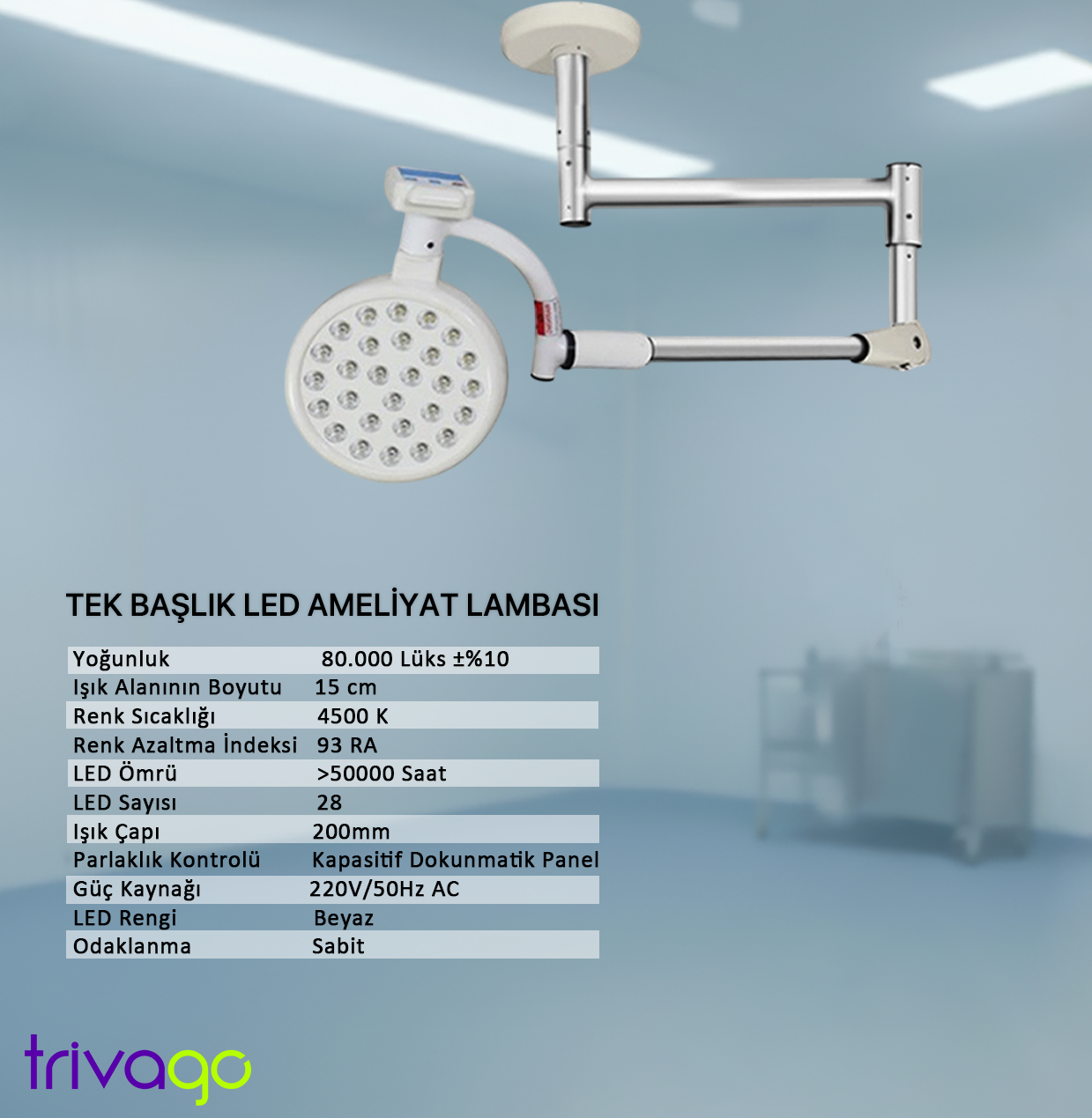  Tavana Monte Led Ameliyat Lambası